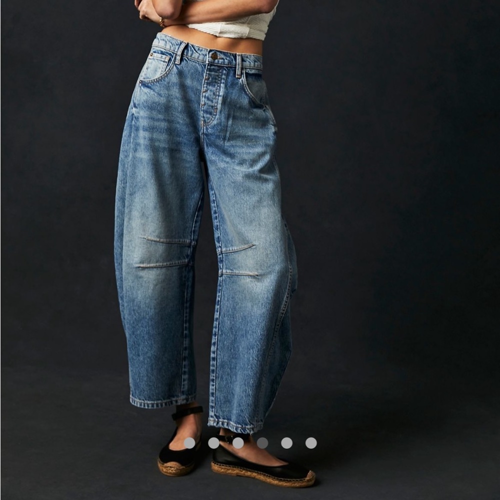 Free People Good Luck Barrel Jeans